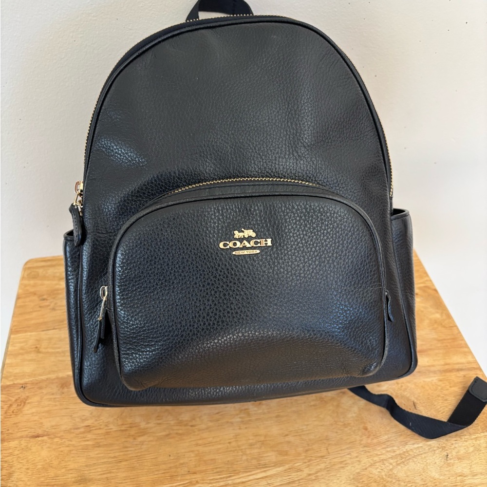 Coach Black Leather Men's Backpack